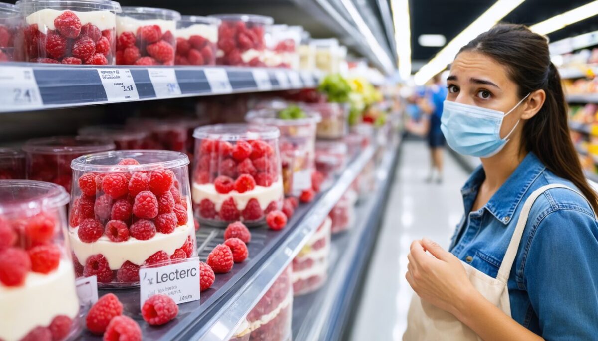 leclerc retire d'urgence un dessert aux framboises contaminé à la listéria en france. découvrez les risques pour la santé et les précautions à prendre.